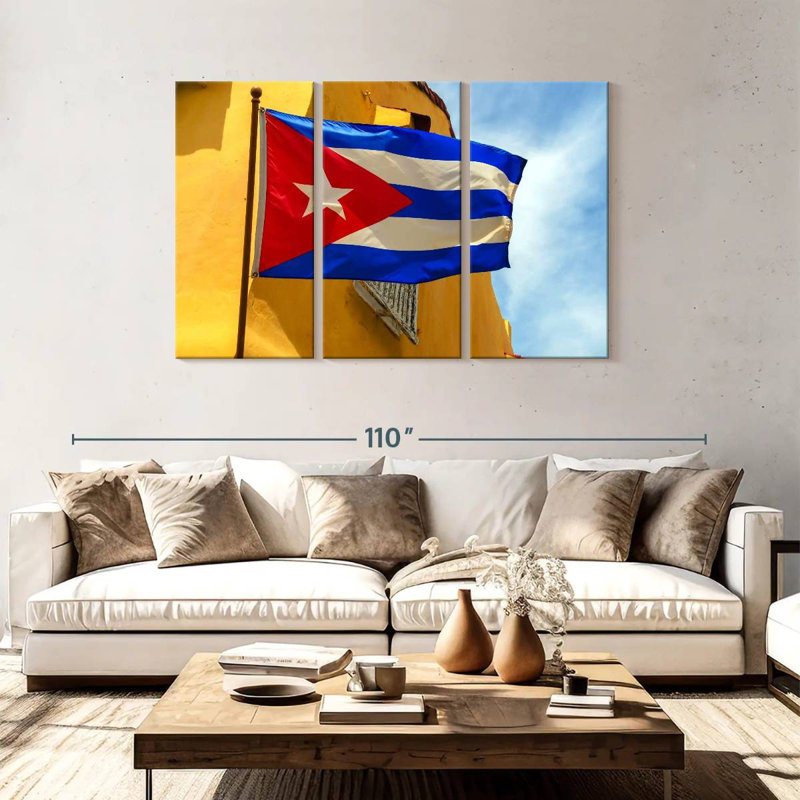 Borges Wavy Cuban Flag, 48" H x 74" W