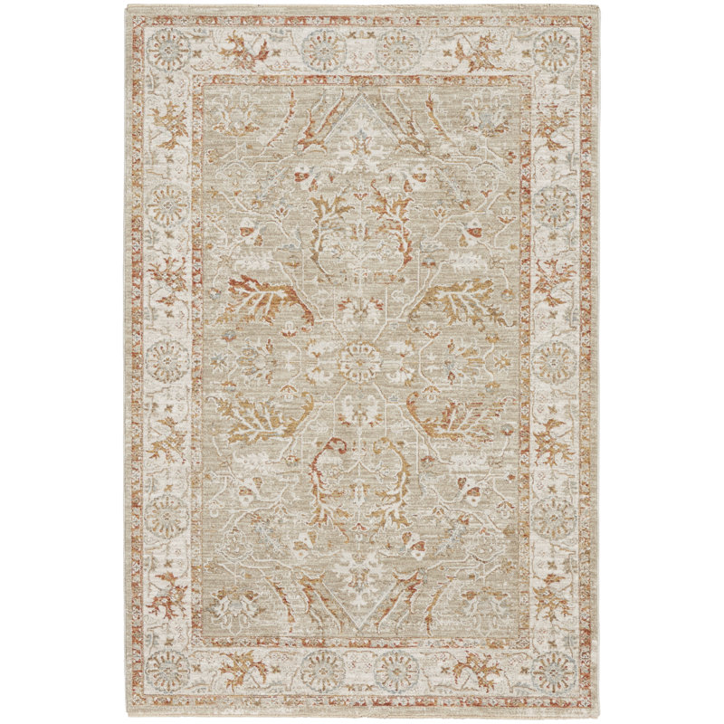 Castanon Oriental Gray Area Rug, Rectangle 5'3" x 7'8"