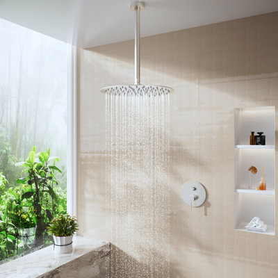 Pomme de douche rectangulaire 12 po en acier inoxydable 12 po ajustable à 360 degrés 0,08 po