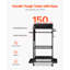 Chariot de rangement à outils à 4 niveaux avec station de charge, 8 prises secteur, support de perceuse à roulettes et rangement pour batteries d'outils, chariot de rangement à roulettes pour garage ou atelier.