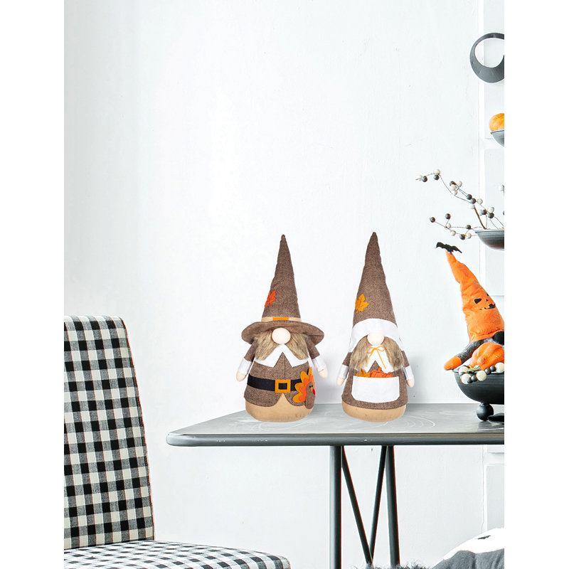 Ensemble de 2 figurines de couple gnome en tissu décorations des Fêtes