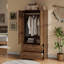 Armoire 68,8 "de haut avec 2 portes et 2 tiroirs cannelés, noyer-718639739