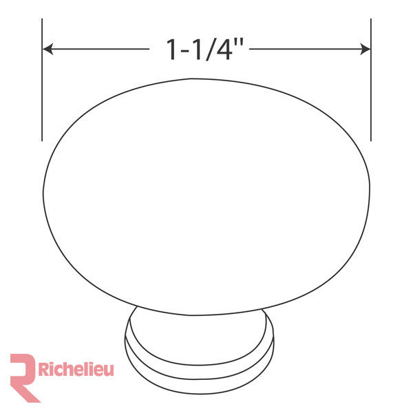 Expression 1 5/16" Diameter Mushroom Knob, Wrought Iron