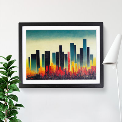 Dreamlike Skyscraper Skyline Abstract 1 Piece Single Picture Frame Painting