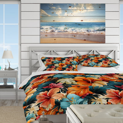 Multicolor Hibiscus Tropical Flowers II - Ensemble de housse de couette tropical