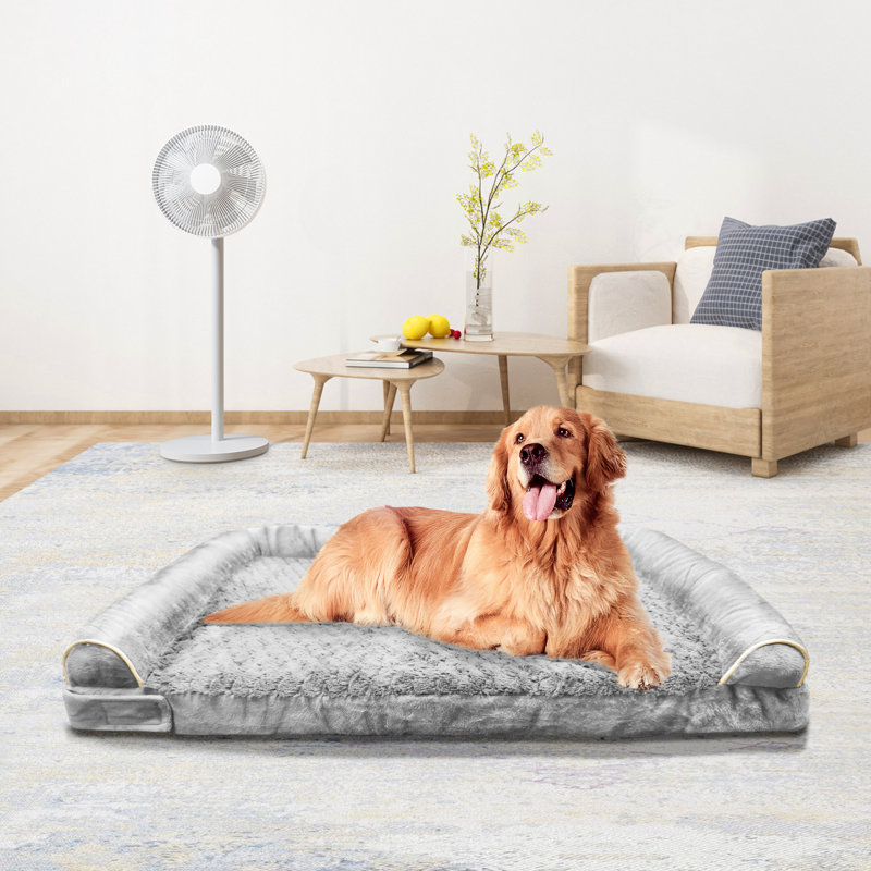Lit pour chien apaisant pour petits chiens, Gris, L 44 po x l 31,5 po x H 6,5 po