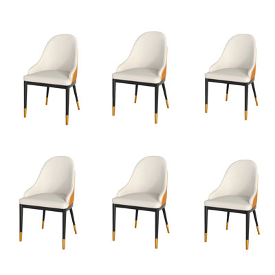 Chaise d'appoint rembourrée en cuir moderne, chaises de salle à manger avec cadre en fer pour la cuisine, le bar et le salon
