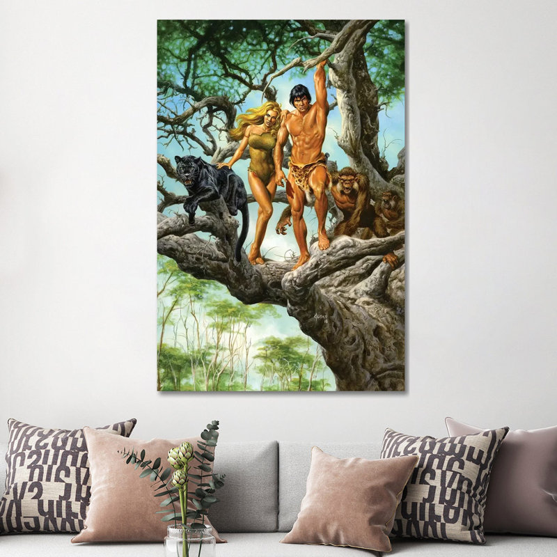 Tarzan And Jane by Joe Jusko - Wrapped Canvas Print, 152.5 cm H x 101.5 cm W