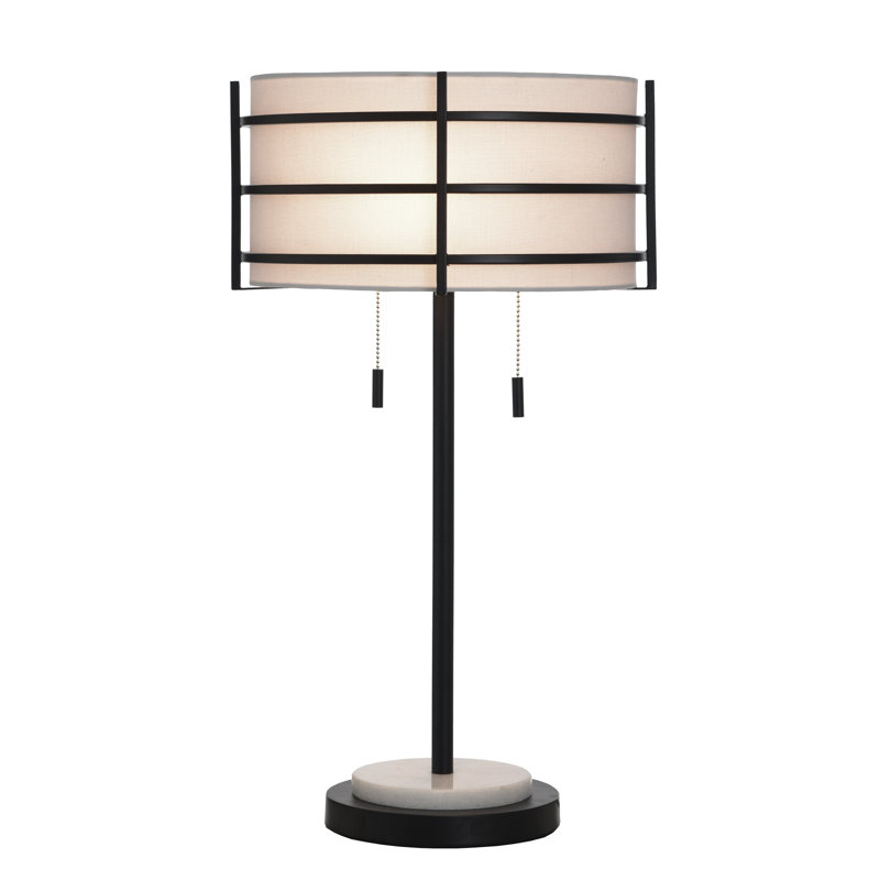 Lampe de table Royce - Zammel et blanc - abat-jour blanc