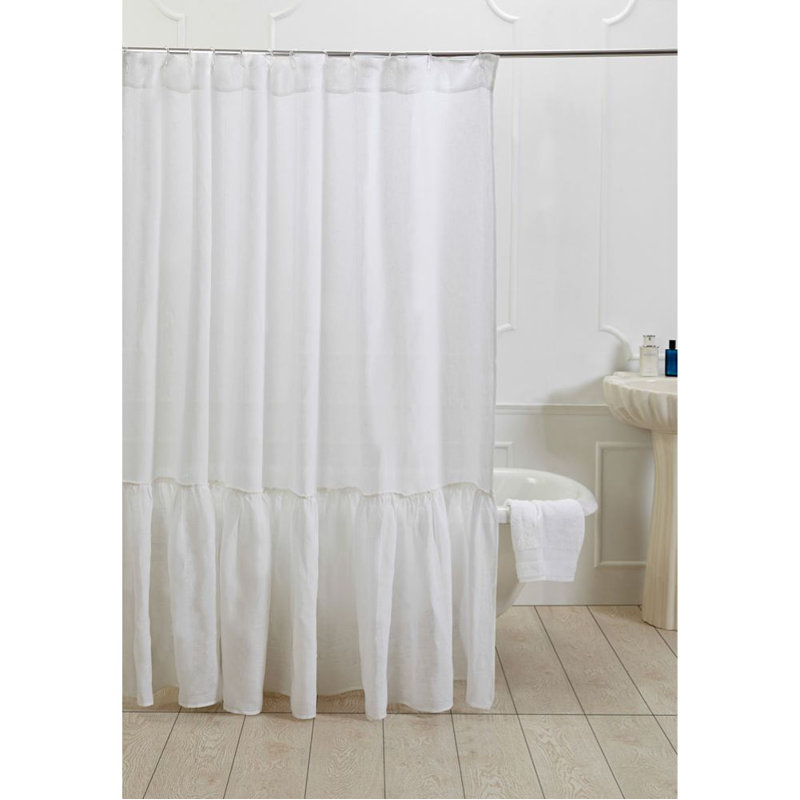 Rideau de douche simple en lin Eradu