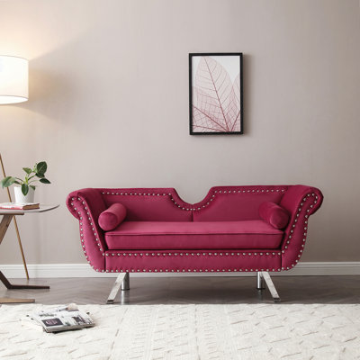 Egarr 61" Velvet Flared Arm Loveseat
