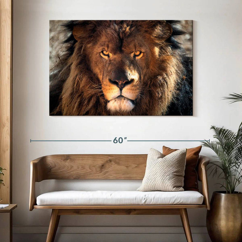 Tough Lion Head, 32" H x 48" W