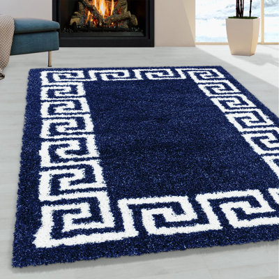 Foti Geometric Cotton Shag Area Rug