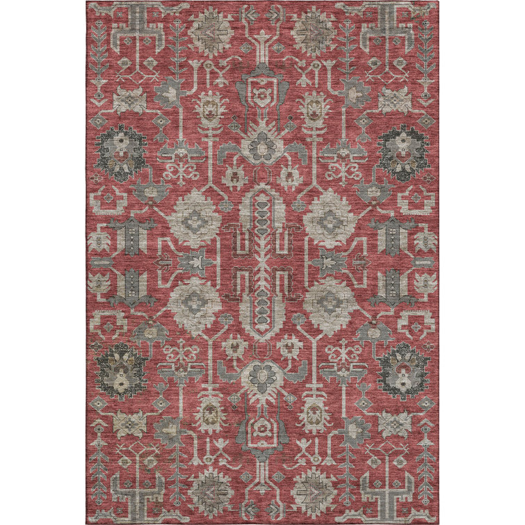Premium Machine Washable Prisco Red Rug
