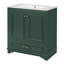 Meuble-lavabo de luxe 30 po avec lavabo en céramique, meuble-lavabo avec 2 grandes portes à fermeture douce, meuble de rangement en bois massif