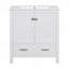 Meuble-lavabo de 30 po avec lavabo simple, meuble-lavabo encastré, rangement multifonctionnel, fermeture en douceur, structure en bois massif-129184440