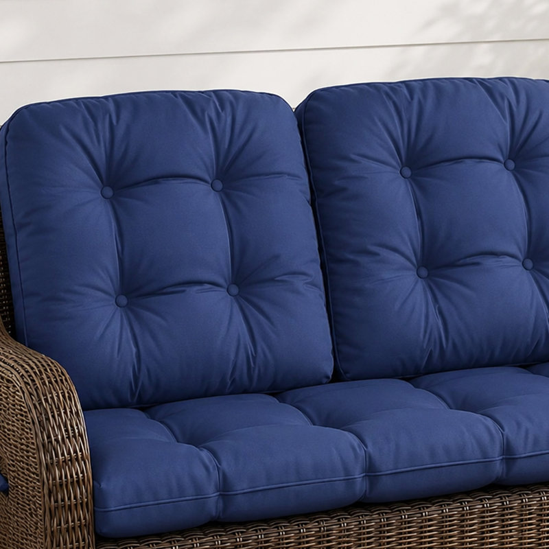 Ensemble de coussins pour fauteuils d'extérieur en osier, coussins imperméables pour mobilier de patio avec motif capitonné