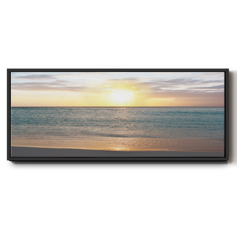 Sunset Reflection, reproduction d'art sur toile, H 24 po x l 60 po x P 1,5 po, Noir