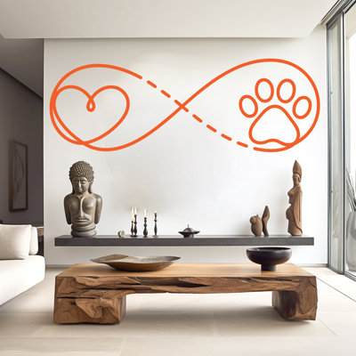 Heart And Paw Wall Decal Dad Dog Decor Dog Wall Art Decal Dog Lover Animals Wall Decal Dog Wall Bathroom Wall Decals Stickers Vinyl