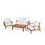 Ensemble de canapés de patio en teck durable, meubles contemporains en bois d'acacia pour jardins et balcons