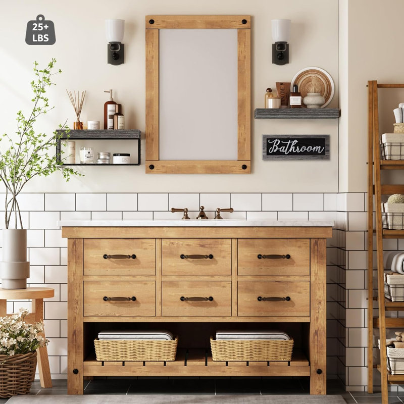 Tablettes murales de salle de bain Resch, Gris