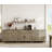 Sideboard Buffet Cabinets With 2 Wood Doors And 8 Drawers, Farmhouse Sideboard Credenza For Dining Room, Modern Large Storage Cabinet For Living Room, Wash Grey, 102 Inch-331220124