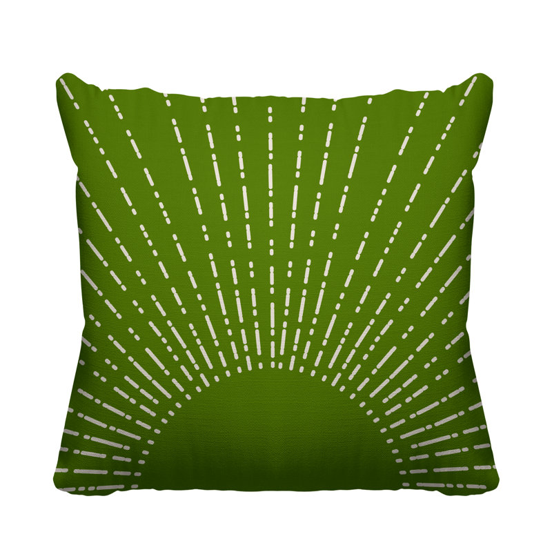 Coussin intérieur / extérieur Sunny Boho Starbusrt, L 15 po x H 15 po, Chartreuse