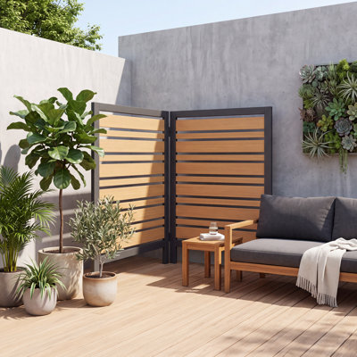 Clôture d'intimité en bois massif à 2 panneaux pour climatiseur d'extérieur 38 l x 42 H