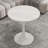 Mid-Century Modern Round Coffee/Dining Table - 27.6" White Marble-Effect Top