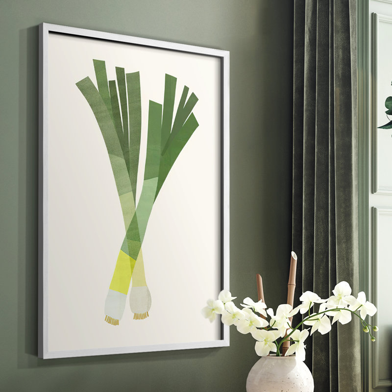 Reproduction encadrée Organic Veg II - bois massif, Blanc, H 28 po x l 22 po