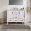 48" Solid Wood Freestanding Single Bathroom Vanity With Carrara Marble Top, Soft-Close Drawers, And 2 Handle Sets