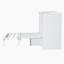 Lit escamotable simple avec tablettes de chevet et garde-robe, blanc