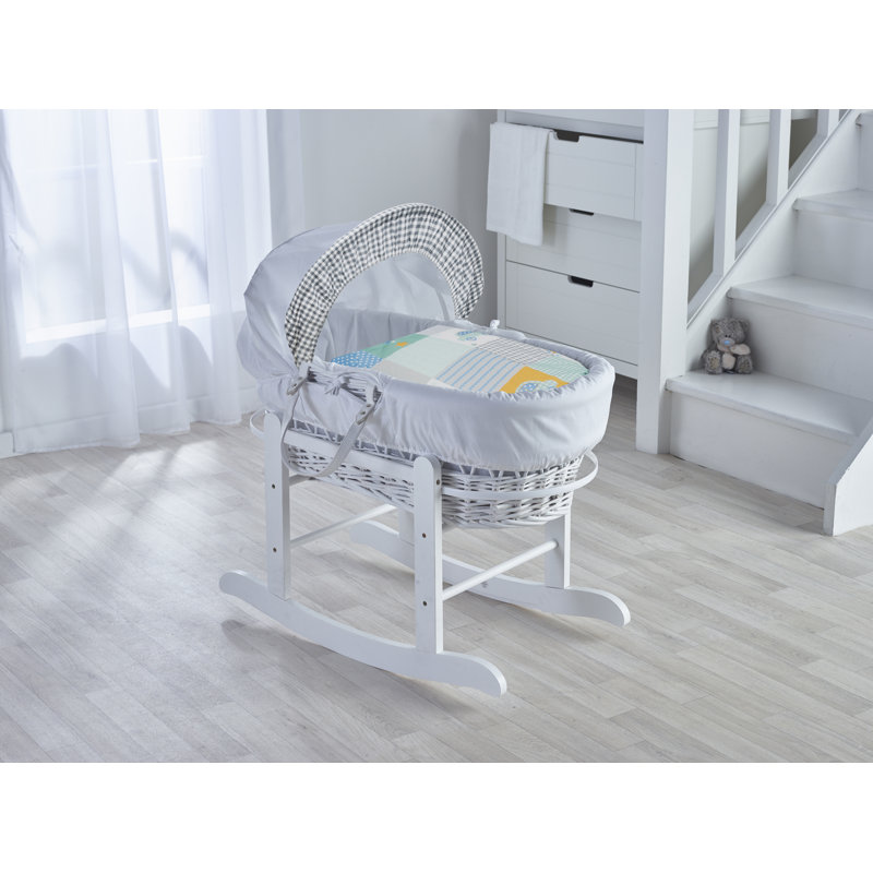 Moses Basket With Stand with Bedding with Mattress