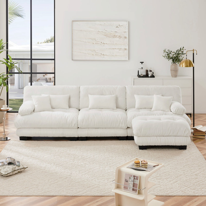 Canapé modulaire Luxury Luxury, Chenille blanche