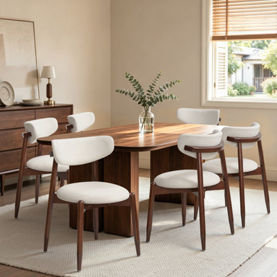 Upholstered Solid Wood Dining Chair Side Chair (Set Of 6)