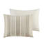 Édredon 3 pièces en coton taupe double / grand - motif rayé, rembourrage 100%, garniture, hanche visible, attrait
