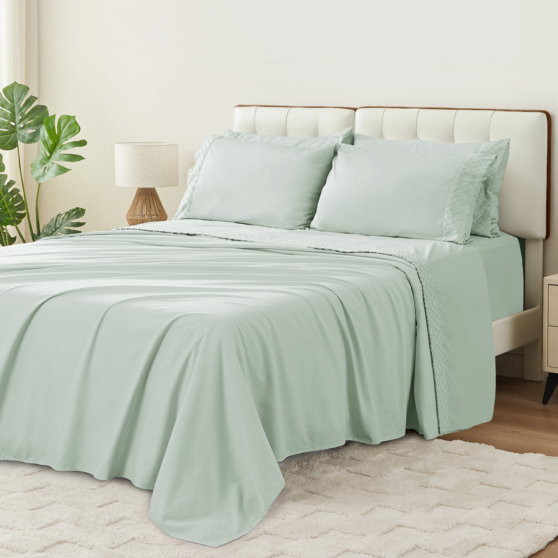 Ensemble de draps pour lit simple 6 pièces, Vert