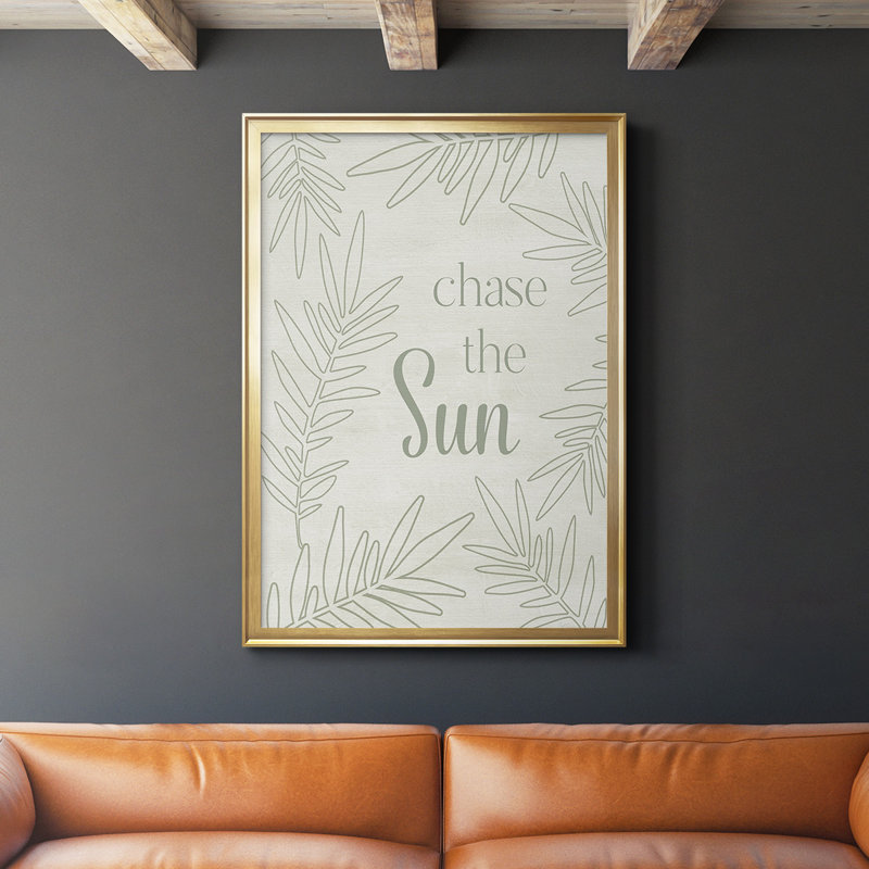 Toile encadrée de qualité supérieure Chase The Sun - prête à être accrochée, L 18,5 po x H 24,5 po, Cadre doré