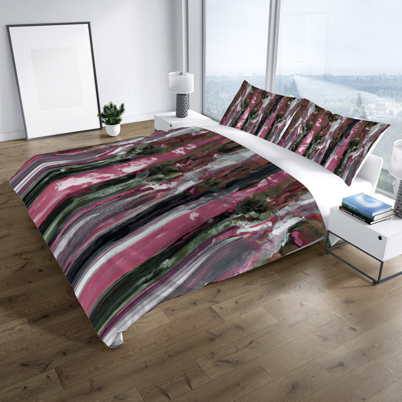 Polyester Abstract Duvet Cover, King Duvet Cover + 2 King Shams