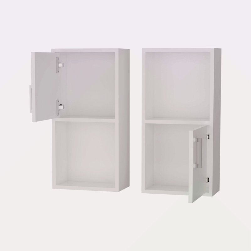 2 armoires à pharmacie avec tablette ouverte, Blanc