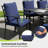 Maynard 7-Piece Black Metal Patio Dining Set With Rectangular Table And Blue Cushions-122878501