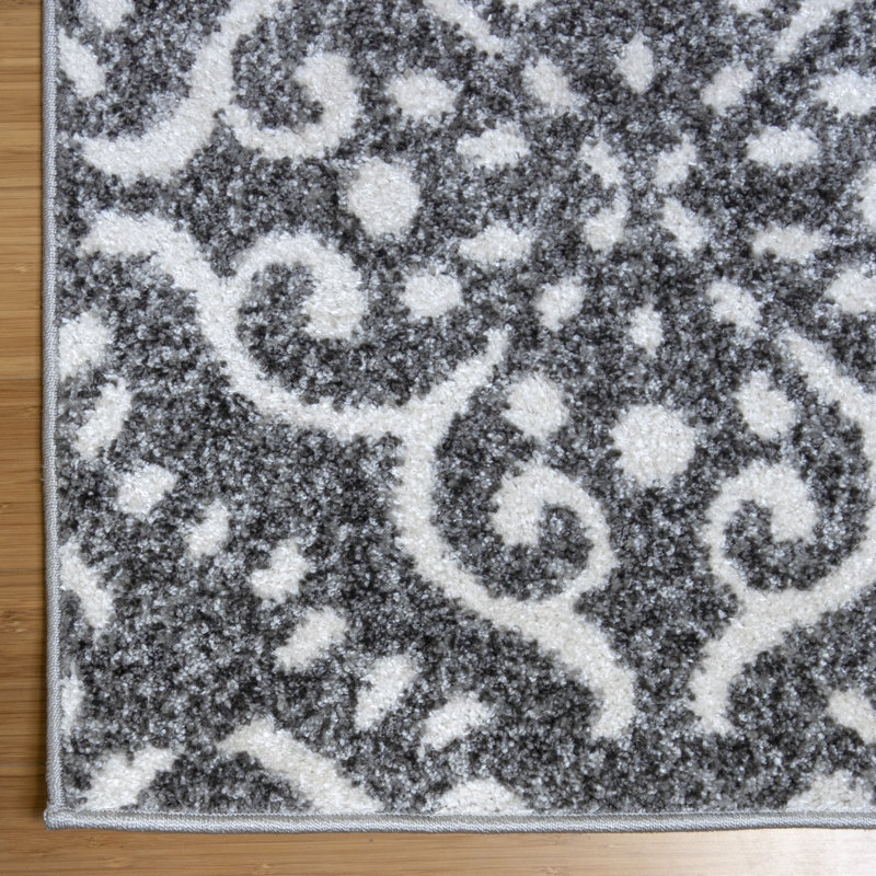 Collection de tapis touffetés en polyester gris / noir Barcelona Lavi
