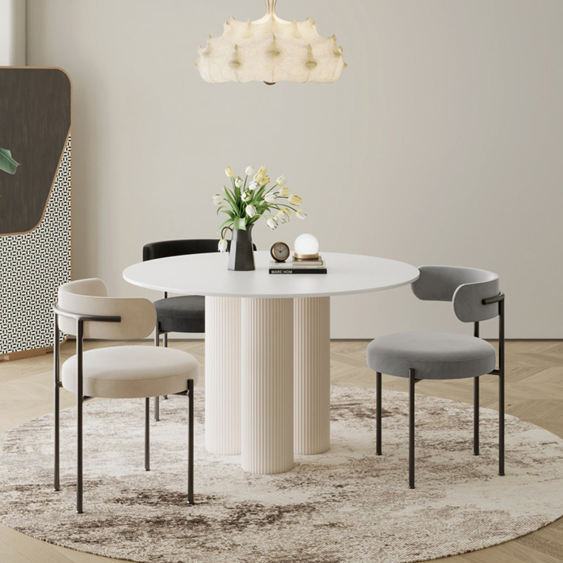 Table de salle à manger blanche, H 29,53 po x L 39,37 po x l 39,37 po
