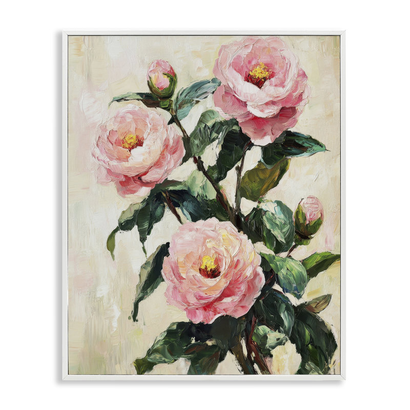 Coquelicots roses peints avec bourgeons, estampe numérique, conception de Petal Prints Design, H 30 po x l 24 po