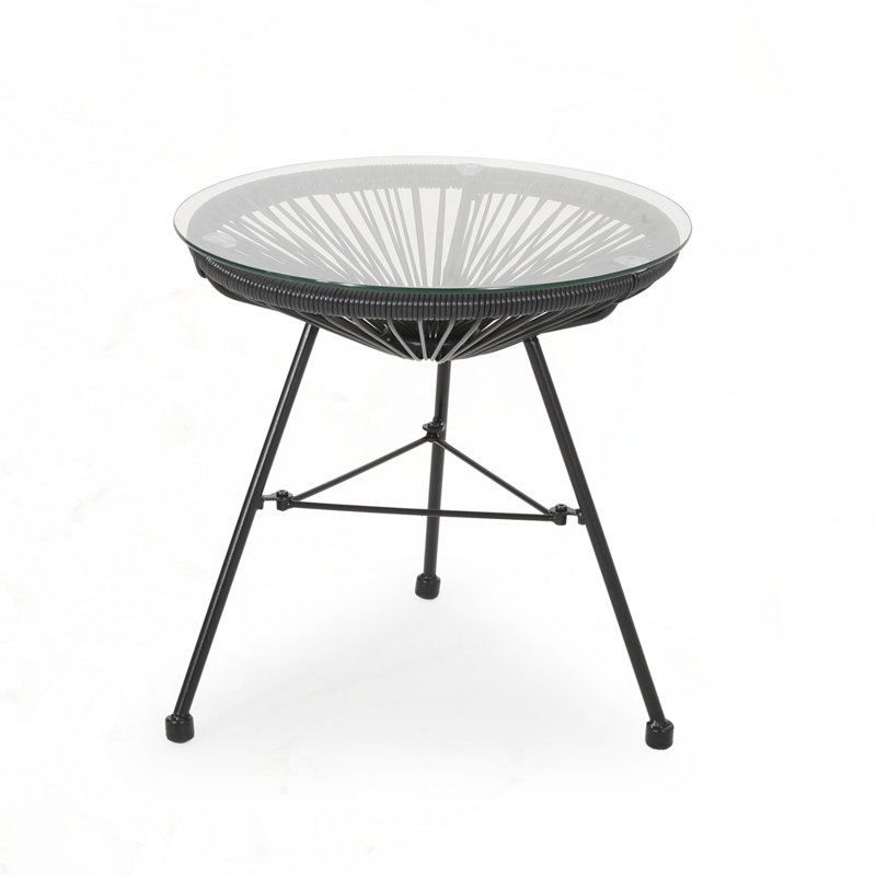 Outdoor Patio Side Table, White