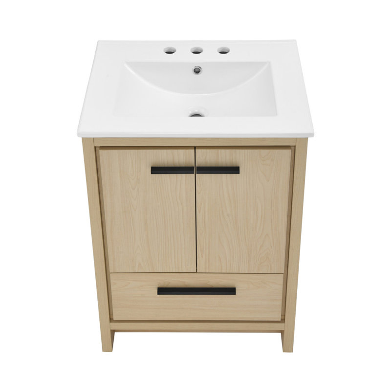 Virage 24" Freestanding, Bathroom Vanity, White, White, 3