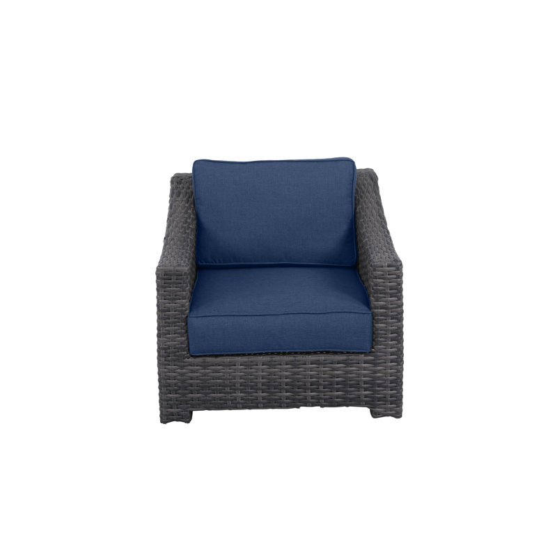 Donley Metal Outdoor Lounge Chair, Navy