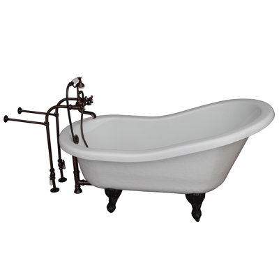 67 " L x 29.5 " W Freestanding and Mounting / Installation Required Soaking Acrylic Bathtub with Faucet
