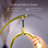 Nova 24 in. Double Hoop Novelty LED Halo Industrial Arched Gold Brass Table Lamp with Built-In 3-Way Dimmer