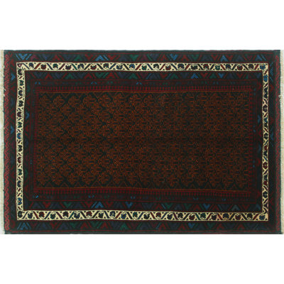 Ghada One-of-a-Kind 3'0" X 4'5" 1980s Wool Area Rug in